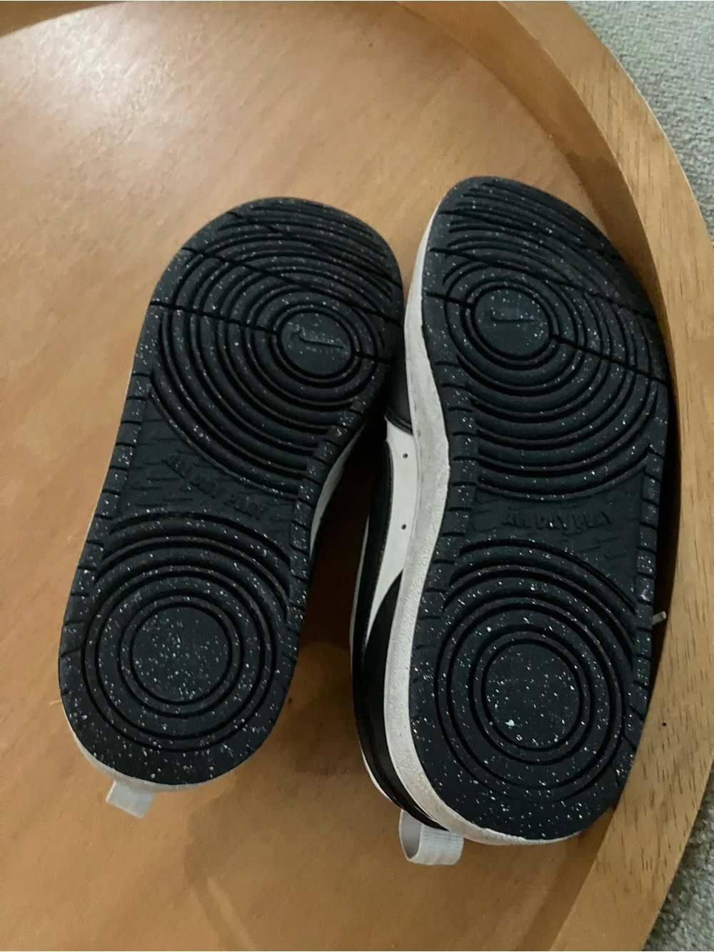 Nike Kids Black and White Low-Top Sneakers with Swoosh